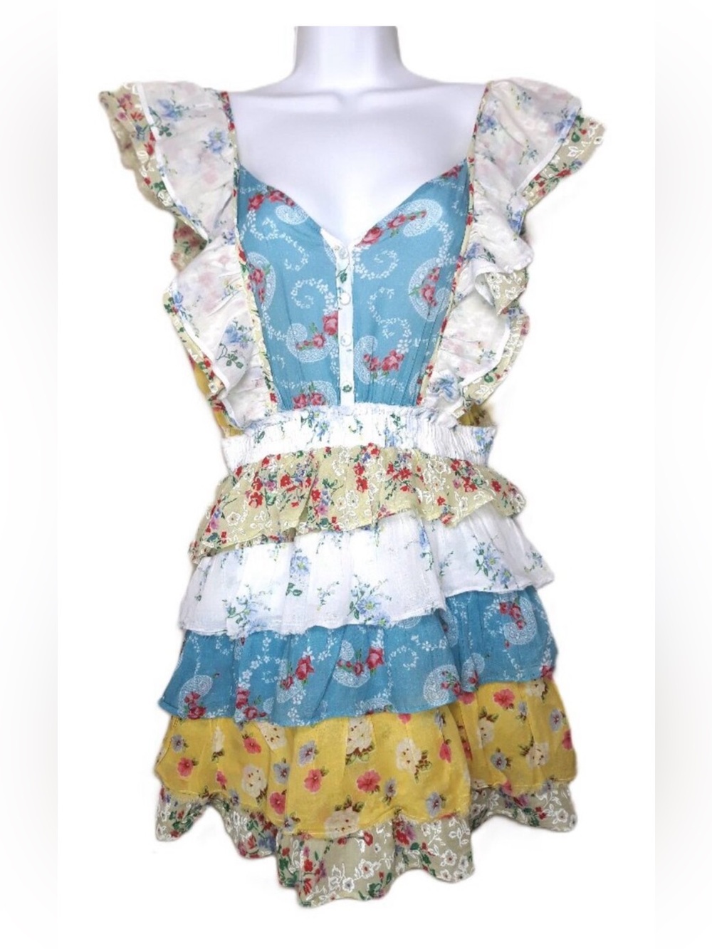LoveShack Fancy ruffle mini dress